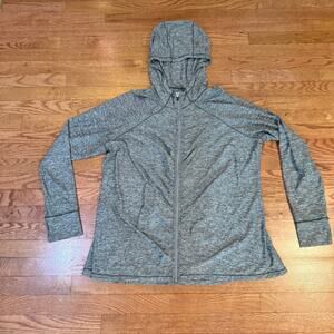 Athleta Women’s Gray Hooded Pullover Sweatshirt Half Zip Size 2X
